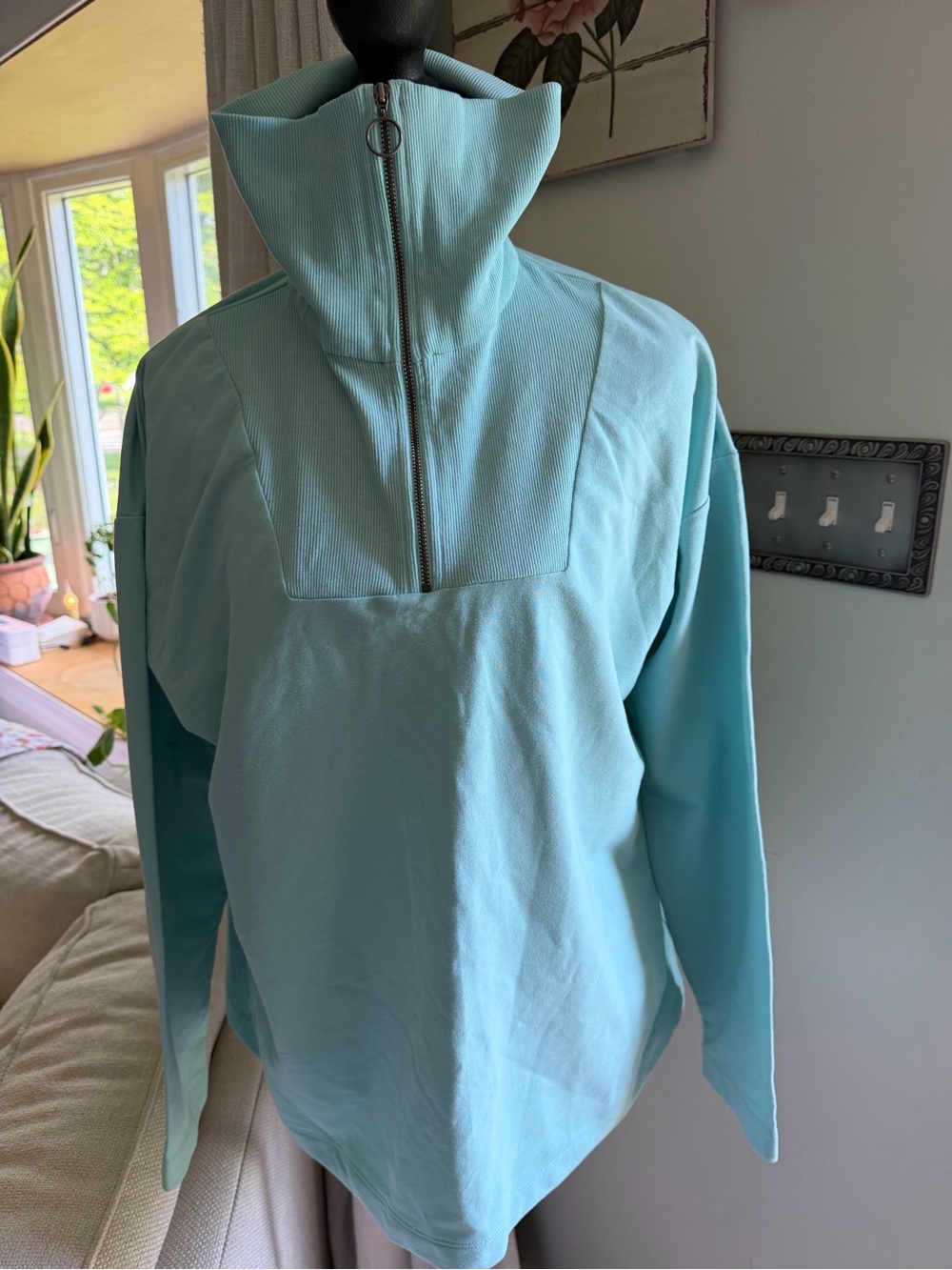 J. Jill Mint Green Zip-Front Pullover NWOT